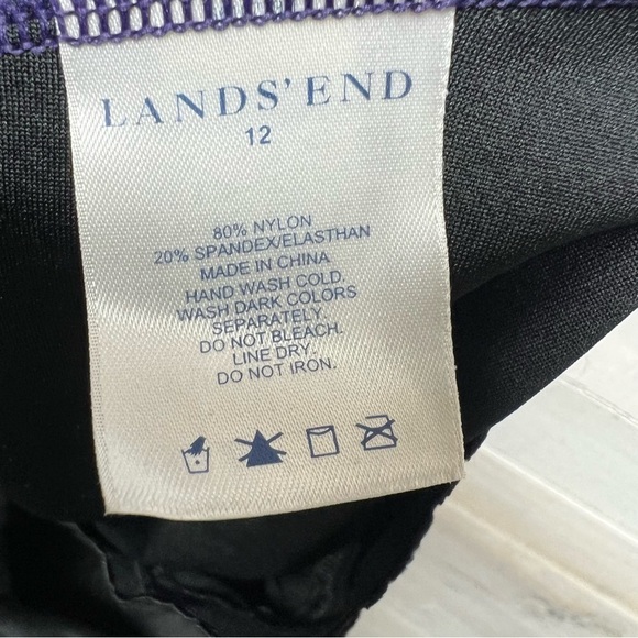 Lands End One Piece Swimsuit Bathing Suit Womens 12 Purple Padded Bra Adjustable - Picture 5 of 5